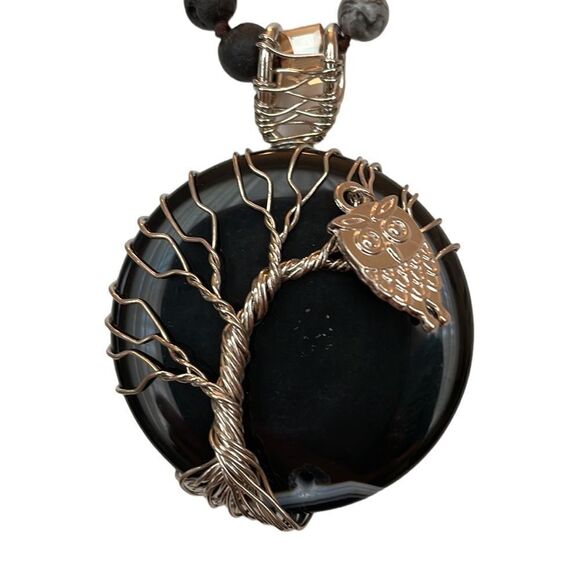 BOHEMIAN NATURAL STONE WIRED NECKLACE - Picture 1 of 5